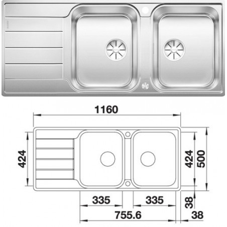Blanco CLASSIMO 8 S-IF sudoper 525332
