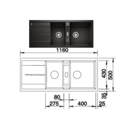 BLANCO sudoper METRA 8 S   525934