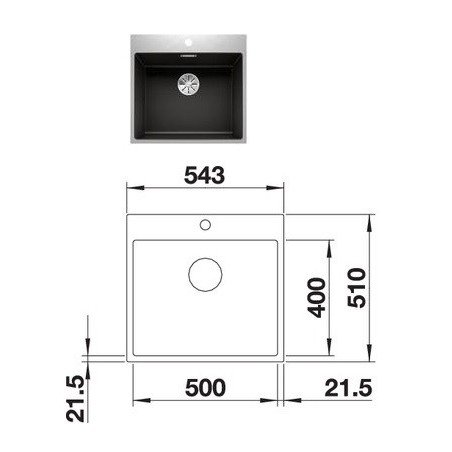 Blanco SUBLINE 500-IF/A SteelFrame InFino sudoper 526000