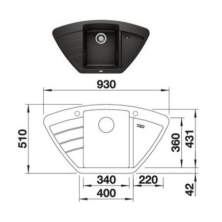 BLANCO sudoper ZIA 9 E 526031