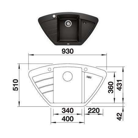 BLANCO sudoper ZIA 9 E  526030