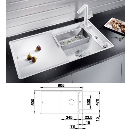 Blanco AXIA III 5 S-F InFino sudoper daska drvo