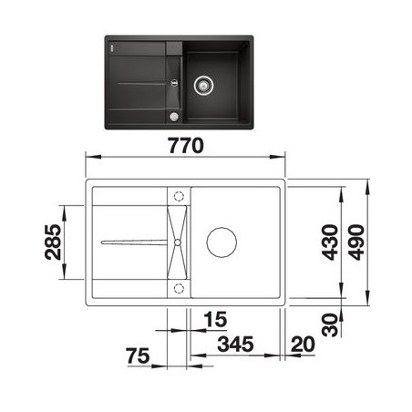 BLANCO sudoper METRA 45 S-F   525917