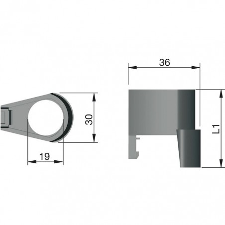 Potporni element podešivača visine Integrato, visina 24 mm, crna plastika