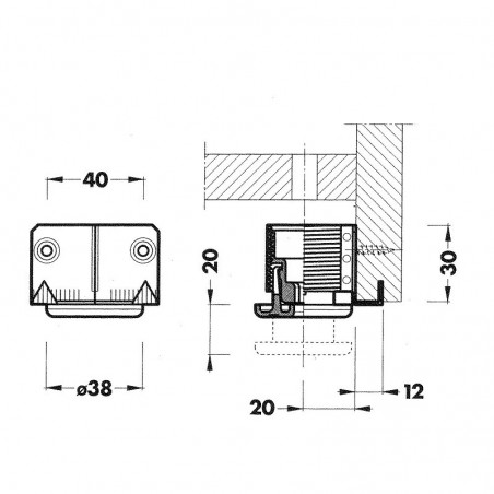 Podešivač visine nogica. 300/301, ø38,100kg,