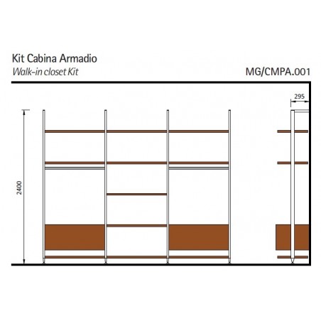 VOLPATO Stili set okova walk-in ormare MG/CMPA.001