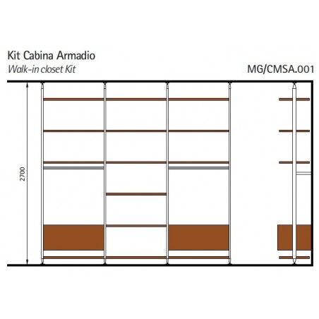 VOLPATO Stili set okova walk-in ormare MG/CMSA.001