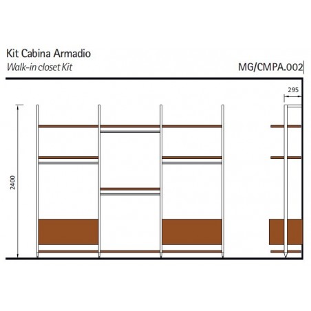 VOLPATO Stili set okova za walk-in ormare MG/CMPA.002