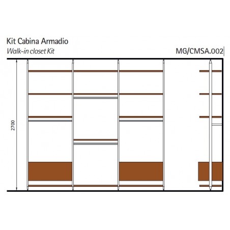 VOLPATO Stili set okova za walk-in ormare MG/CMSA.002