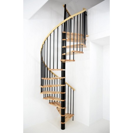 Spiralne montažne stepenice Spiral Wood Black hrast 140 27692