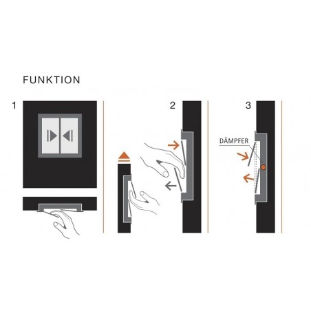Preklopno-ukopna ručkica e-motion L special+87x152, zamak, efekt neh. čelika