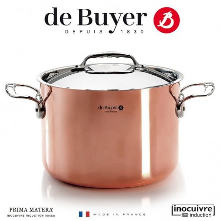 De Buyer PRIMA MATERA visoki bakreni lonac 24cm s poklopcem
