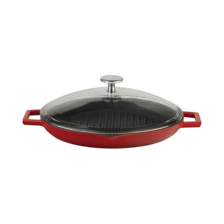 Lava grill tava od gusa sa staklenim poklopcem 30cm