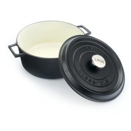 Lava okrugli lonac od gusa 28cm s poklopcem, crna