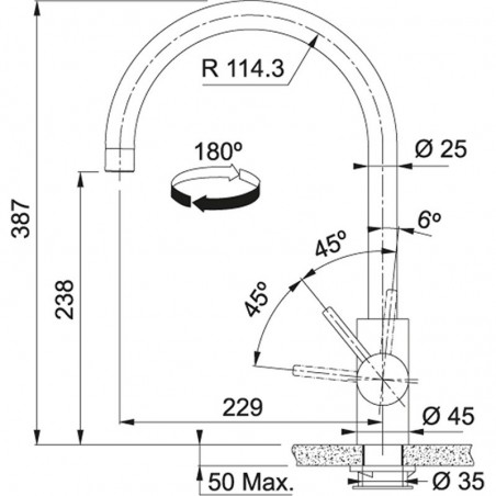 Franke Eos Neo kuhinjska slavina, crni inox