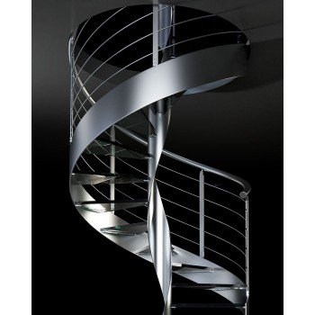 Spiralne stepenice dvije etaže ORTENSIA D INOX GLASS