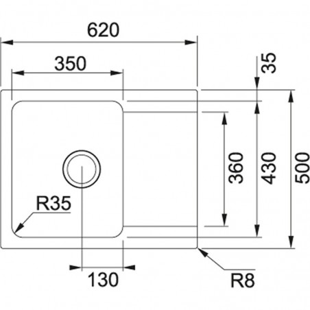 Franke OID 611-62 sudoper TECTONITE