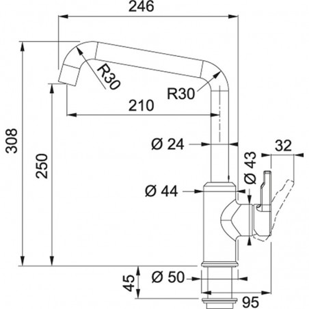 FRANKE Urban slavina, mat crna 115.0627.524