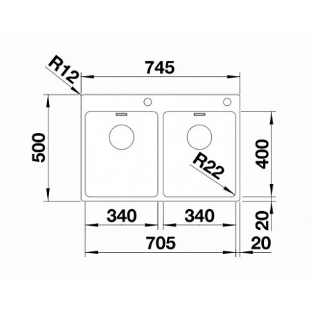 Blanco ANDANO 340/340-IF/A InFino sudoper 525248