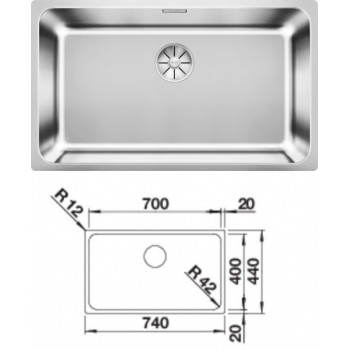 Blanco SOLIS 700-U sudoper 526125