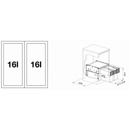 BLANCO SELECT II 45/2 sustav za odvajanje otpada 526200