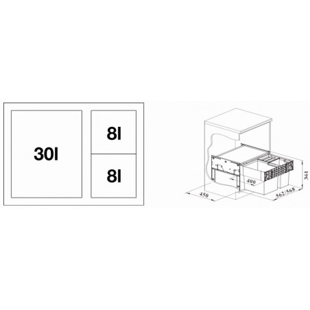 BLANCO SELECT II 60/3 XL  sustav za odvajanje otpada 526205