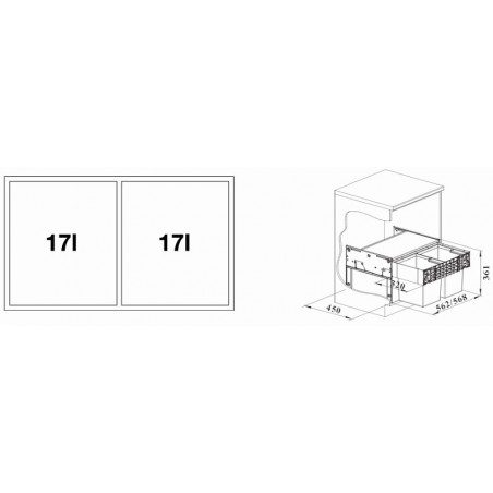 BLANCO SELECT II 60/2 COMPACT  sustav za odvajanje otpada 526207