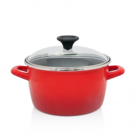 Metalac POSUDA DUBOKA GRANIT INDUCTION 20cm SA ST. POKL. CRVENA