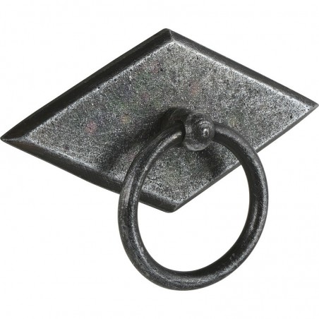 Preklopna ručkica Karo s pločicom,šir.68mm,vis.35mm željezo crno poc.strugano