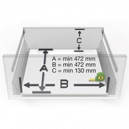 Organizacijski element SpaceFlexx, 472x130x472 mm plastika tamno siva