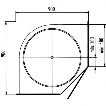 Ninka okretna polica ProArc, puni krug, ø 710 mm, š. k. 900 mm, polist., alusiva 103370100