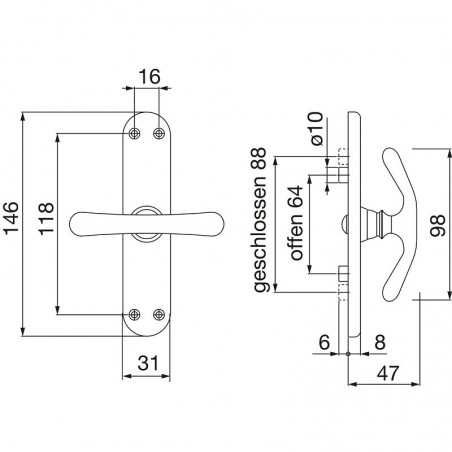 GRUNDMANN oliva s pogonom ELEGANT 521 - savijena, aluminij polirani