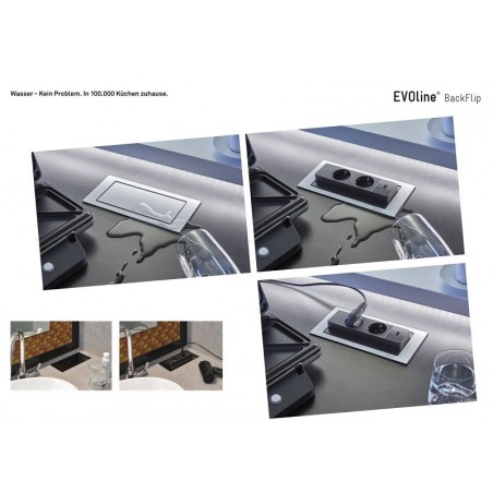 EVOline BackFlip, 2 Schuko utičnice, 1 USB punjač, bijelo mat