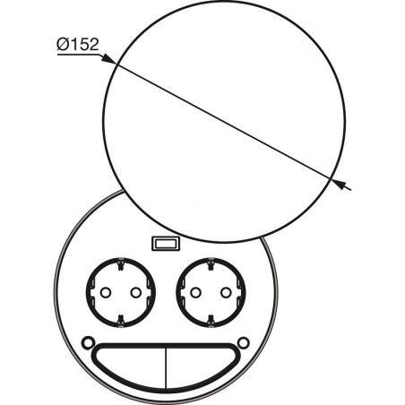 WIPO ugradbena utičnica Smile šuko, USB punjač, bijela