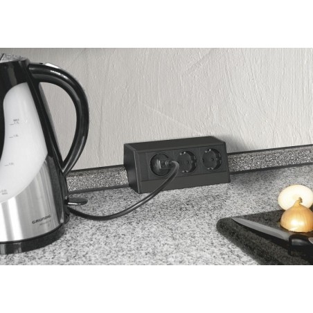 EVOline utičnica R-Dock 3 x Schuko, crna