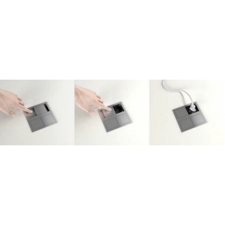 Ugradbena utičnica Versahit Dual šuko utičnica, USB punjač, crno