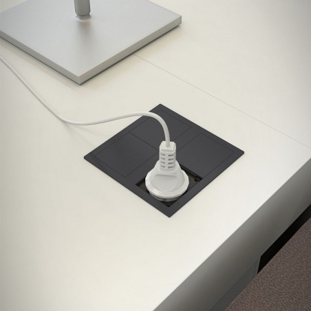 Ugradbena utičnica Versahit Dual šuko utičnica, USB punjač, crno