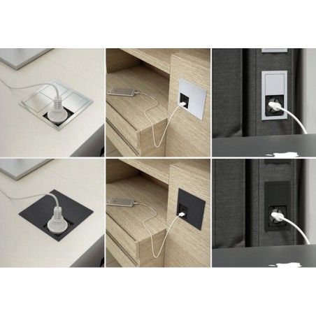 Ugradbena utičnica Versahit Dual šuko utičnica, USB punjač, nehrđajući čelik