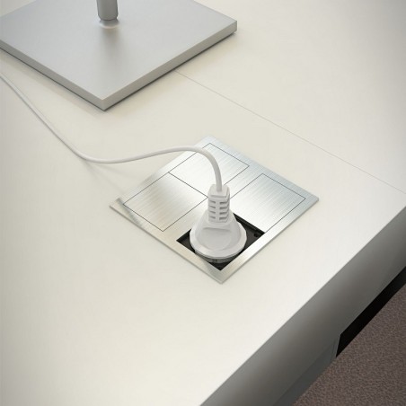 Ugradbena utičnica Versahit Dual šuko utičnica, USB punjač, nehrđajući čelik