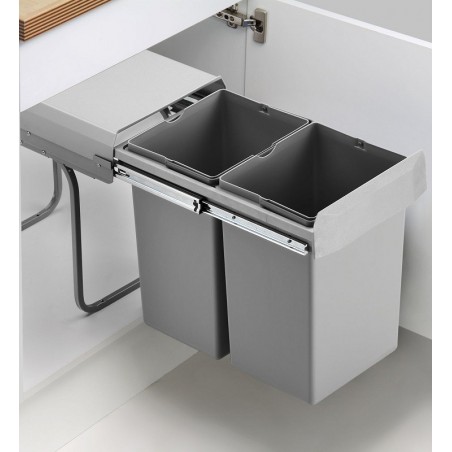 WESCO sustav ugradbenih kanti za razvrst. otpada Double-Boy Deluxe 2-dij., sivo