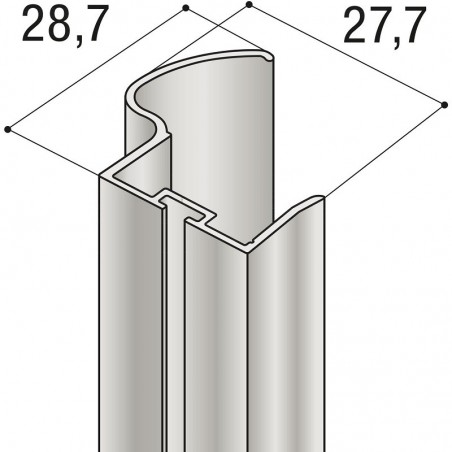 SALU S60N vertikalna profilna ručka S13B, D2700 mm, alu. srebrni mat