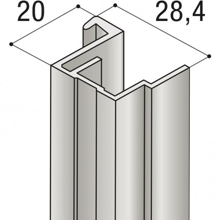 SALU profilna ručkica S08 vertikalna, 2700 mm