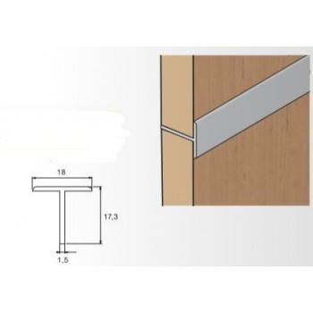 SALU S60N T- profil, 3000 mm, srebrni mat