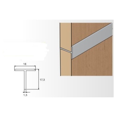 SALU S60N T- profil, 3000 mm, srebrni mat