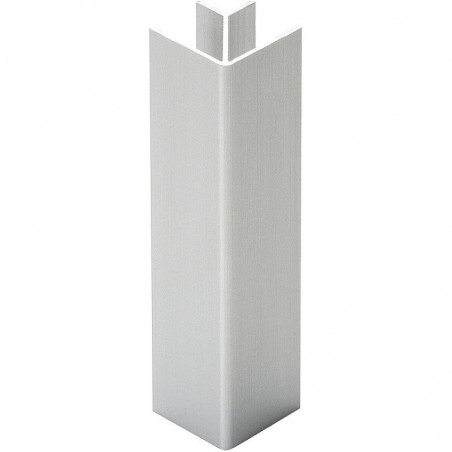 Vanjski kutnik za sokl 90° S10 aluminij, visina 120 mm, efekt nehrđ. čelik