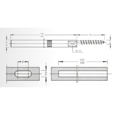 Nosač police Compact, debljina police 22 mm, dubina buš. 162 mm, pocinčani čelik