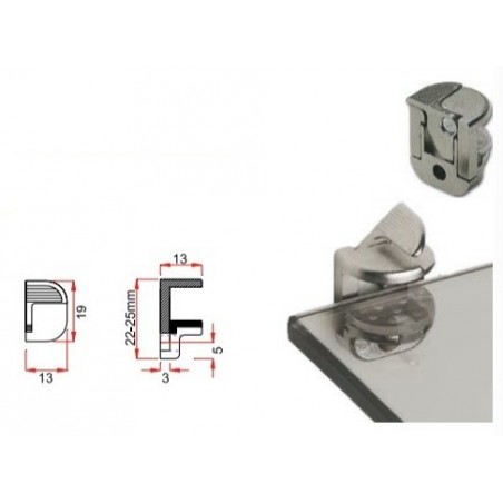 Nosač staklene police Alfa Stop s vijcima, st. 6/8/10 mm, pon., pak. 100 kom.