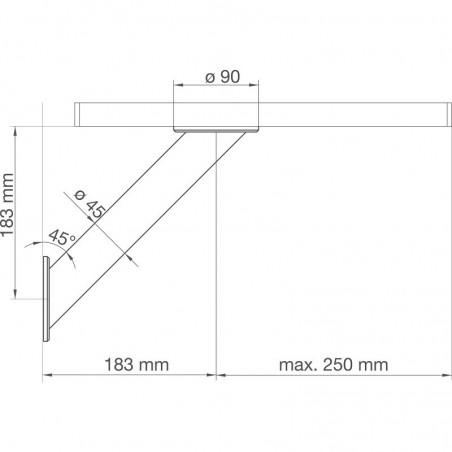 Brindisi barska konzola kosa, ø 45 mm, visina 230 mm, 1kom