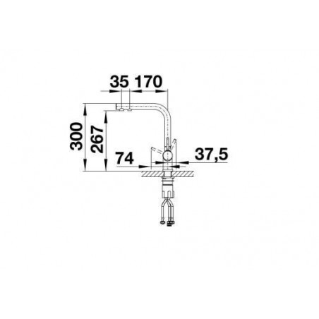 Blanco FONTAS II MAT CRNA  kuhinjska slavina 526670