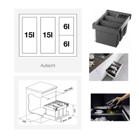 BLANCO FLEXON II LOW 60/4 ugradna kanta za otpad 526644
